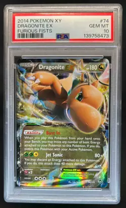 2014 Pokemon XY Furious Fists Dragonite #74 PSA 10 - Image 1