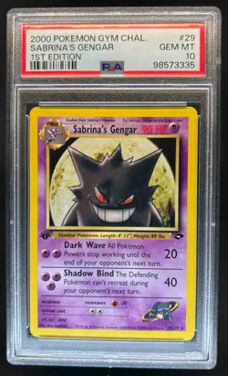 2000 Pokemon Gym Challenge 1st Edition Sabrina's Gengar #29/132 PSA 10 - Image 1