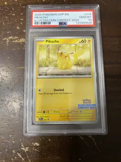 2025 Pokemon SVP EN Illustration Contest #214 Pikachu PSA 10 GEM MINT HTF RARE - Image 1