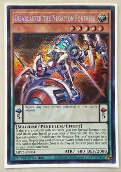 Yugioh Disablaster the Negation Fortress MP25-EN084 Prismatic Secret Rare NM - Image 1