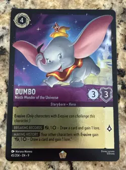 Disney Lorcana Fabled Dumbo Ninth Wonder of the Universe Foil 45/204 Legendary - Image 1
