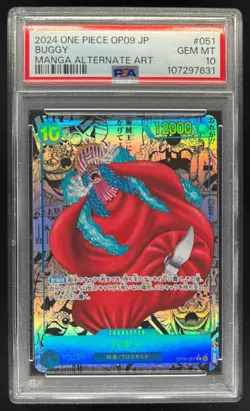 2024 One Piece OP09 Japanese Buggy Manga Alternate Art #051 PSA 10 Gem Mint - Image 1