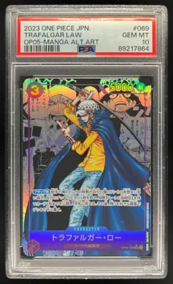 2023 One Piece Japanese Trafalgar Law Manga Alternate Art #OP05-069 PSA 10 - Image 1