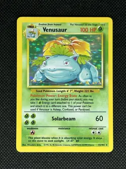 Pokemon TCG 1999-2000 Venusaur Base Set 15/102 Holo Rare - Image 1