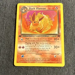 Dark Flareon 35/82 Team Rocket 1st Edition 50 HP Uncommon Pokemon TCG Card - Image 1