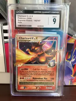 CGC Mint 9 Charizard G LV.X 2009 Supreme Victors 143/147 Holo Pokemon Card - Image 3