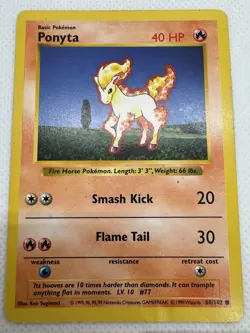 Pokemon Base Set 3 Card Lot - Shadowless Ponyta 60/102, & Tangela X2 66/102 Mint - Image 2