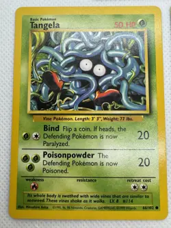 Pokemon Base Set 3 Card Lot - Shadowless Ponyta 60/102, & Tangela X2 66/102 Mint - Image 3