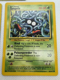 Pokemon Base Set 3 Card Lot - Shadowless Ponyta 60/102, & Tangela X2 66/102 Mint - Image 4