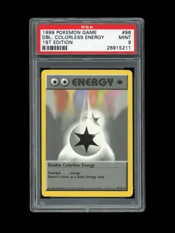 Pokemon PSA 9 MINT Double Colorless Energy 1st Edition Sahdowless Base Set Card - Image 1