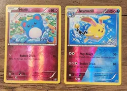 Azumarill 77/114 Marill 76/114 NM Reverse Holo 2016 Pokemon XY Steam Siege Card - Image 1