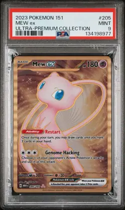 PSA 9 METAL Mew ex Full Art Ultra Rare 151 UPC Promo Pokemon Card SVP 205/165 - Image 1