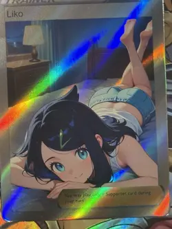 Pokemon Liko Anime Waifu Custom DIY Trainer Art Sexy Pokemon card - Image 1