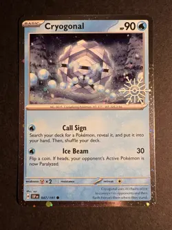 Pokemon TCG - Cryogonal 047/191 - Surging Sparks Festive Stamp Promo Card - Image 3