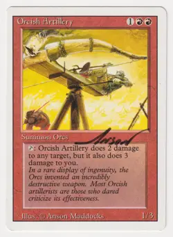 Signed Orcish Artillery MP Revised Artist Anson Maddocks 1994 MTG Magic Misprint - Image 1