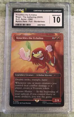 MTG SECRET LAIR DROP SONIC: FRIENDS & FOES-FOIL KNUCKLES THE ECHIDNA Gem Mint 10 - Image 1