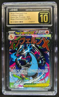 2025 Pokemon Black Star Promos Mega Charizard X ex #023 CGC 10 Pristine - Image 1