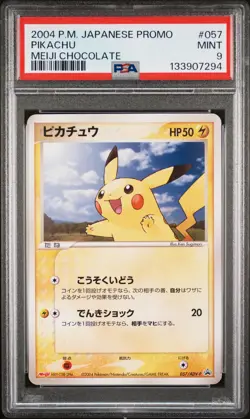 2004 POKEMON JPN PROMO MEIJI CHOCOLATE #057 PIKACHU PSA 9 - Image 1