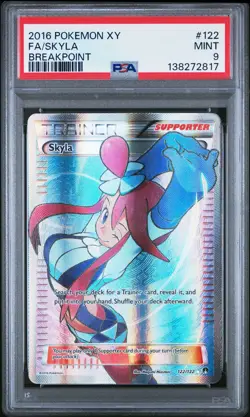 2016 POKEMON XY BREAKPOINT #122 FULL ART/SKYLA PSA 9 - Image 1