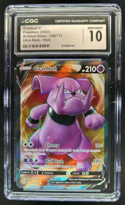 2022 Pokemon SWSH Brilliant Stars Granbull V #159/172 CGC 10 - Image 1