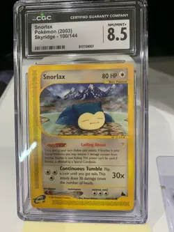 2003 CGC 8.5 Graded Pokemon Snorlax 100/144 Skyridge FRESH SLAB psa - Image 1