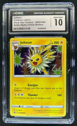 2019-2023 Pokemon SWSH Black Star Promos Jolteon #SWSH094 CGC 10 - Image 1