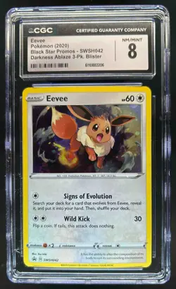 2019-2023 Pokemon SWSH Black Star Promos Eevee #SWSH042 CGC 8 - Image 1