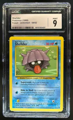1999 Pokemon Fossil Shellder #54/62 CGC 9 - Image 1
