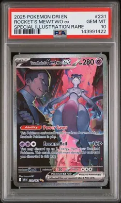 Pokemon 2025 Team Rocket's Mewtwo ex 231/182 SIR Destined Rivals GEM MINT PSA 10 - Image 1