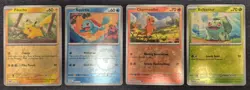 Pokemon 151 Starters Cosmos Reverse Holo Promo Lot NM English - Image 1
