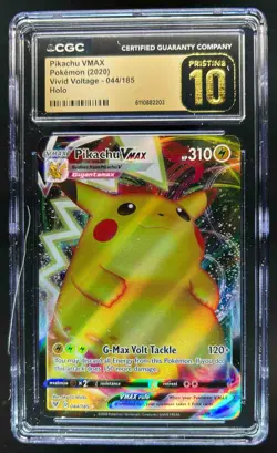 2020 Pokemon SWSH Vivid Voltage Pikachu VM #044/185 CGC 10 Pristine - Image 1
