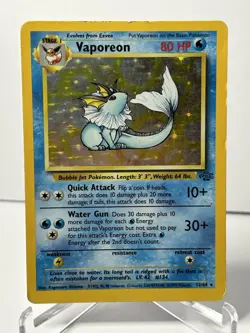 Pokemon Jungle Vaporeon Holo Rare #12/64 MP Moderately Played - Image 1