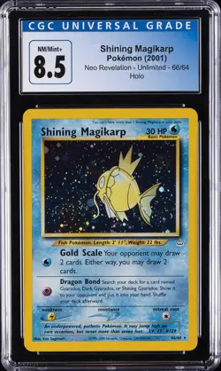 2001 POKEMON NEO REVELATION UNLIMITED HOLO #66/64 SHINING MAGIKARP CGC 8.5 - Image 1