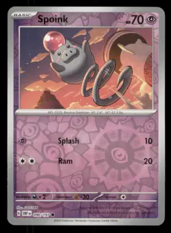 Spoink SV03: Obsidian Flames #090/197 Common Reverse Holo Pokemon LP - Image 1