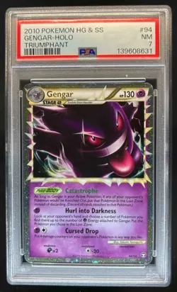 2010 Pokemon HeartGold & SoulSilver Triumphant Gengar #94/102 PSA 7 - Image 1