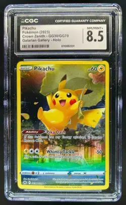 2023 Pokemon SWSH Crown Zenith Pikachu Galarian Gallery #GG30/GG70 CGC 8.5 - Image 1