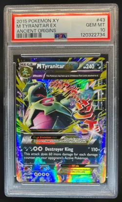 2015 Pokemon XY Ancient Origins Mega Tyranitar Holo #43/98 PSA 10 - Image 1