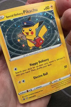 Pokemon Special Delivery Pikachu Promo Holo SWSH074 Sword & Shield 60 HP - Image 3