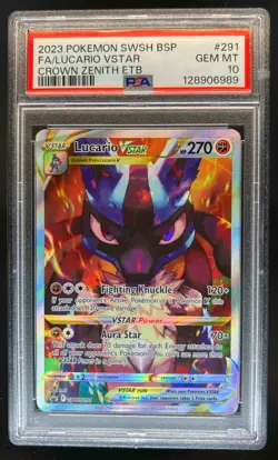 2019-2023 Pokemon SWSH Black Star Promos Lucario VST #SWSH291 PSA 10 - Image 1