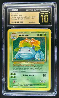 2023 Pokemon Classic Venusaur & Lugia ex Deck Holo #003/034 CGC 10 Pristine - Image 1