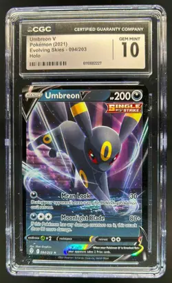 2021 Pokemon SWSH Evolving Skies Umbreon V #094/203 CGC 10 - Image 1