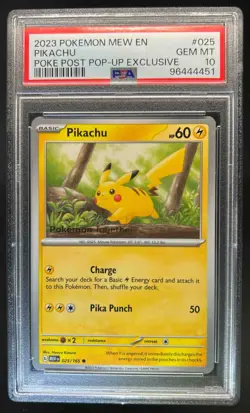 2023 Pokemon SV 151 Pikachu Poke Post Pop-Up Exclusive #025/165 PSA 10 - Image 1