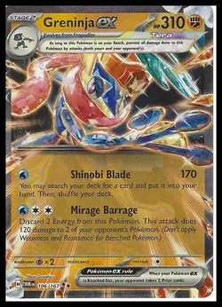 Pokemon SV06: Twilight Masquerade #106/167 Greninja ex FREE SHIPPING (US Only) - Image 1