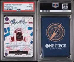 One Piece OP11-080 Gear Two Alt Art Manga PSA 10 GEM MINT Fist of Divine Speed - Image 3