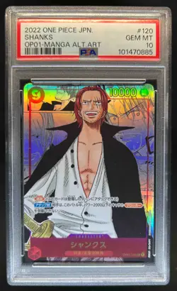 2022 One Piece Romance Dawn Shanks Manga Art Alt SSP #OP01-120 PSA 10 - Image 1