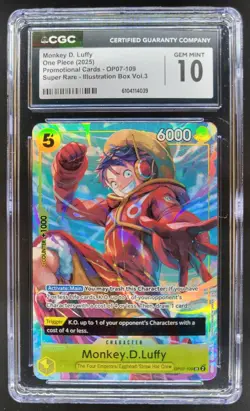 2025 One Piece Monkey D. Luffy Promo Super Rare Illustration Box CGC 10 A TL3 - Image 1