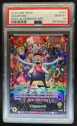 2024 One Piece 500 Years in the Future Vegapunk Alternate Art #OP07-097 PSA 10 - Image 1