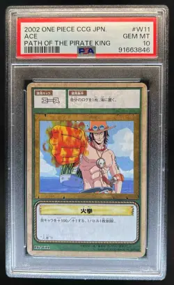 2002 One Piece Japanese Path Of The Pirate King Ace #W11 PSA 10 - Image 1