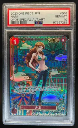 2023 One Piece Japanese Awakening New Era Nami Special Alt Art #OP01-016 PSA 10 - Image 1