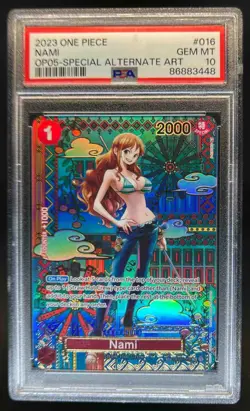 2023 One Piece Awakening New Era Nami Special Alt Art #OP01-016 PSA 10 - Image 1